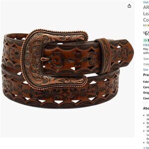 New, never worn Ariat Western leather belt.